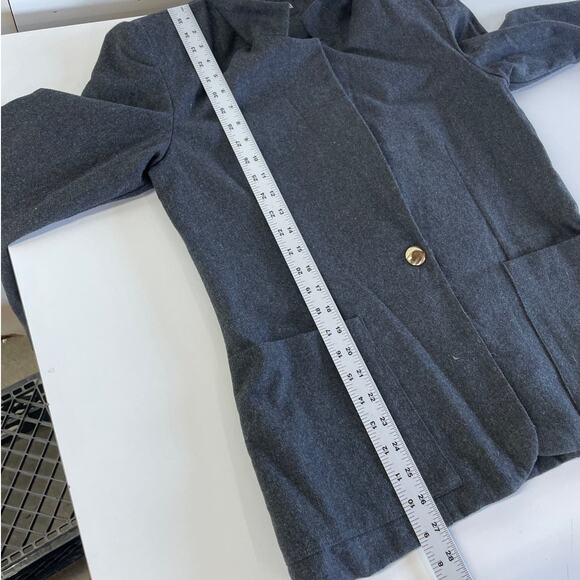 Requirements Blazer Womens 7/8 Grey Gold Button Jacket Vintage Wool - Picture 6 of 9